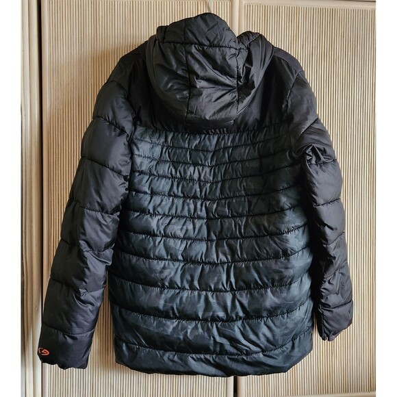 Champion Hooded Puffer Jacket Size XL 16-18 Black Orange Youth Ski Winter Coat - Picture 2 of 7